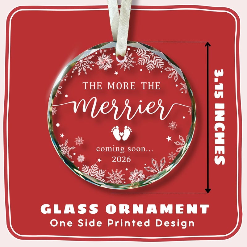 TEEBIM Gifts for Expecting Parents - Expecting Parents to Be Unique Gifts - Baby Pregnancy Announcement Gift Ideas for Husband, Family - Baby Pregnancy Announcement - Glass Baby Ornament 2026 - Image 2